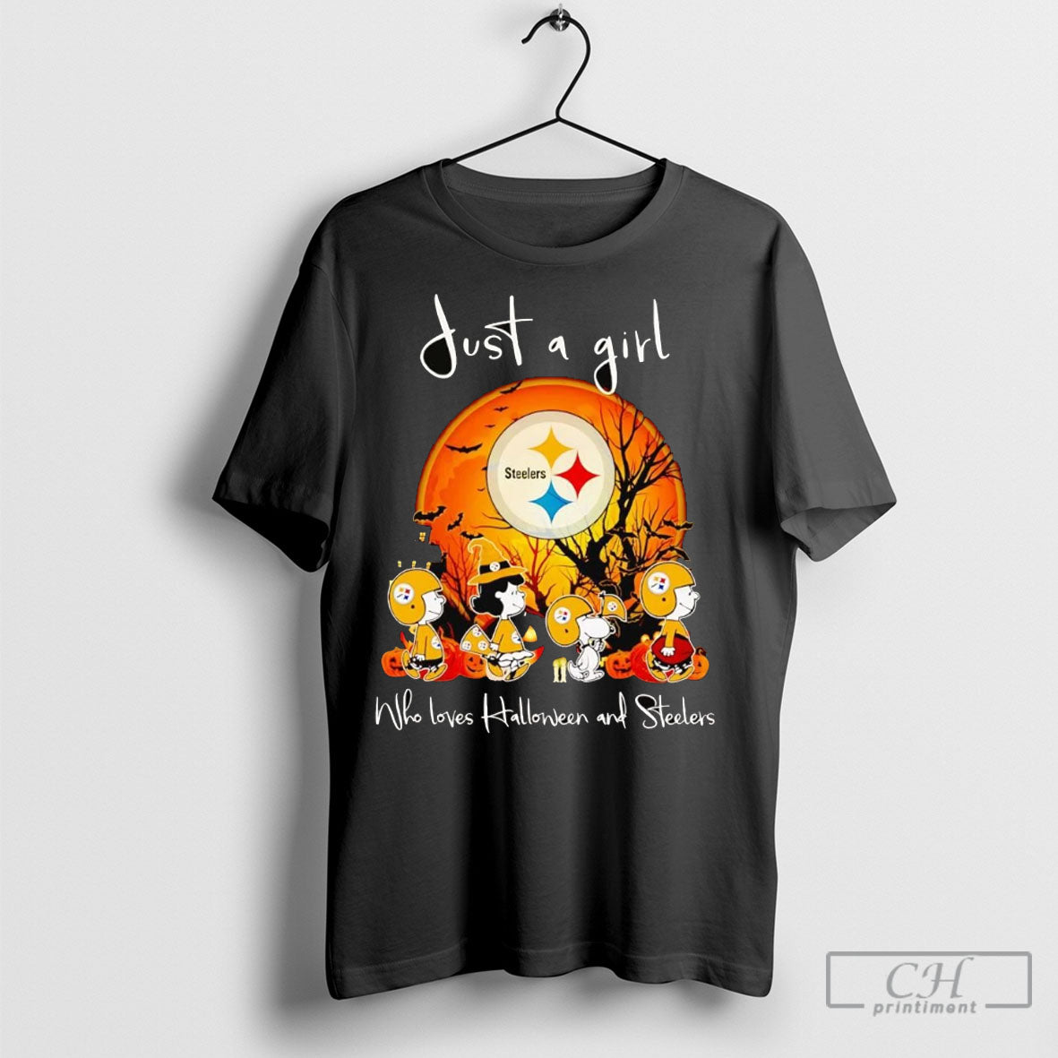 Peanuts Just A Girl Who Love Halloween And Steelers Shirt Sweater