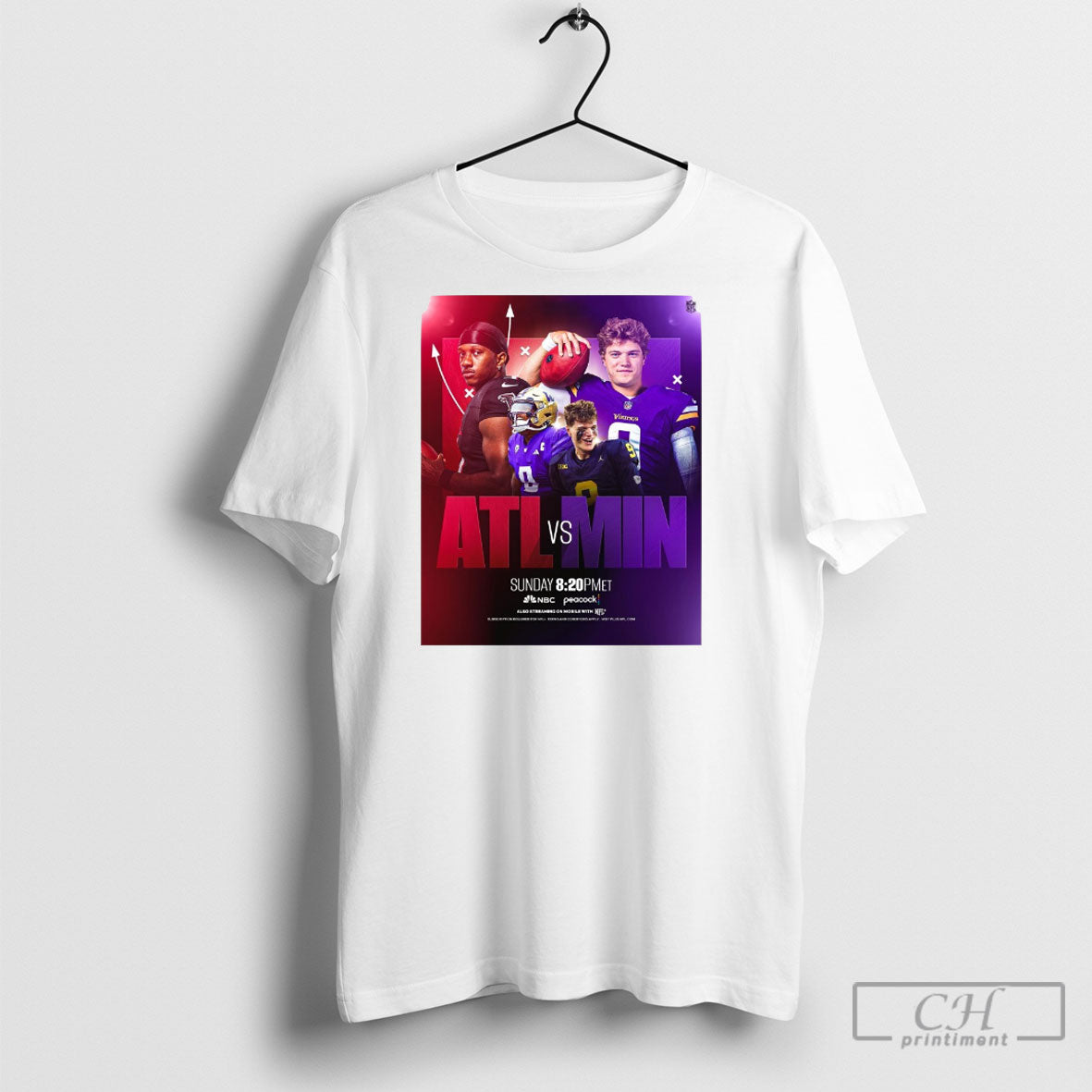 Penix Atlanta Falcons Vs Mccarthy Minnesota Vikings Round 2 2025 Poster
