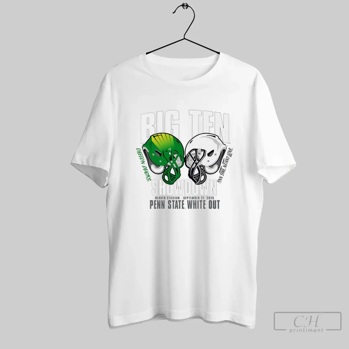 Penn State Nittany Lions Dueling Oregon Duckcs Big Ten 2025 White Out T Shirt