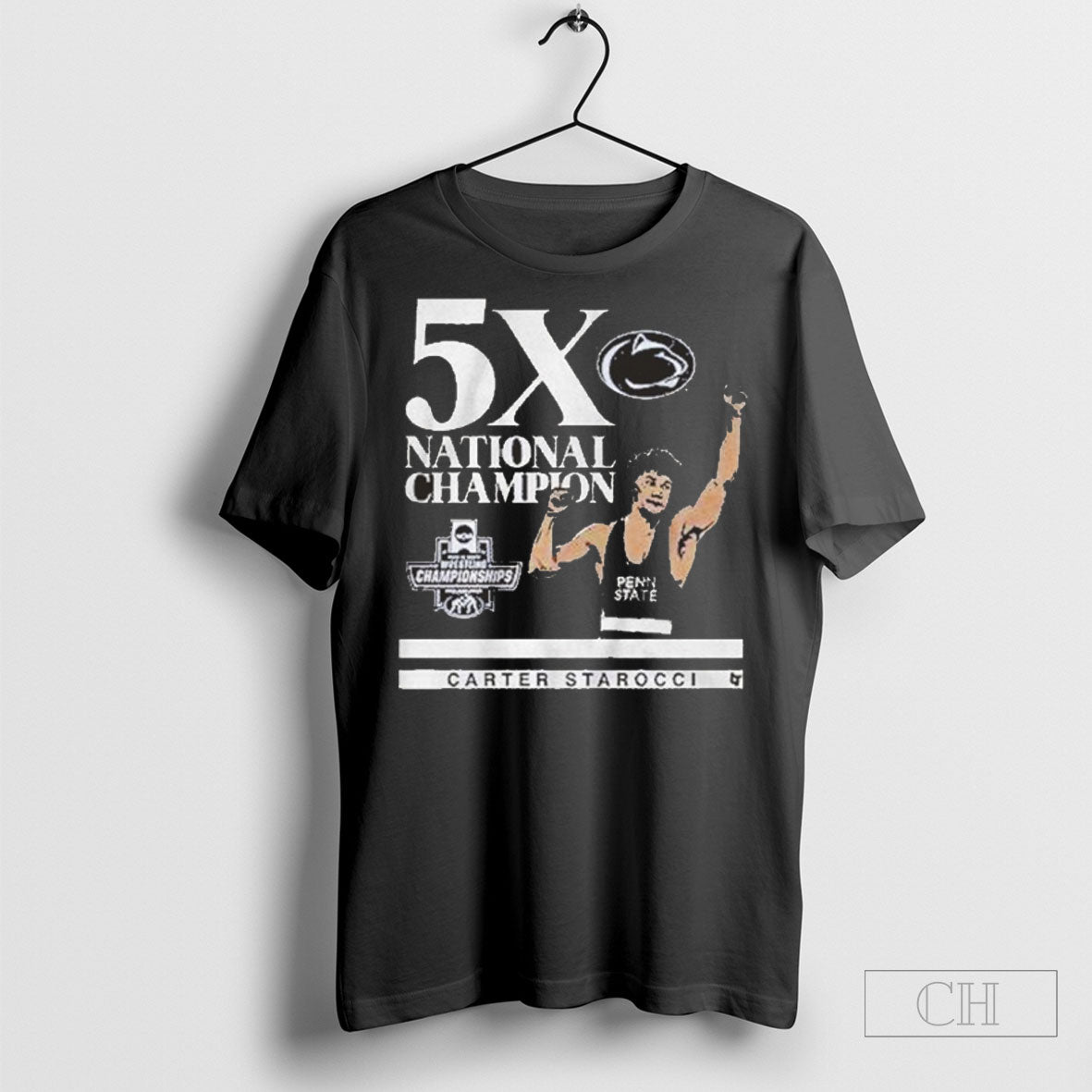 Penn State Wrestling Carter Starocci 5x National Champion Tee Shirt
