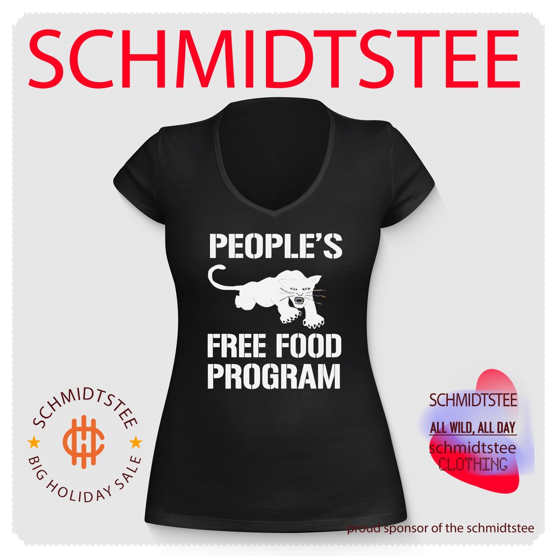 People’s free food program panther graphic shirt