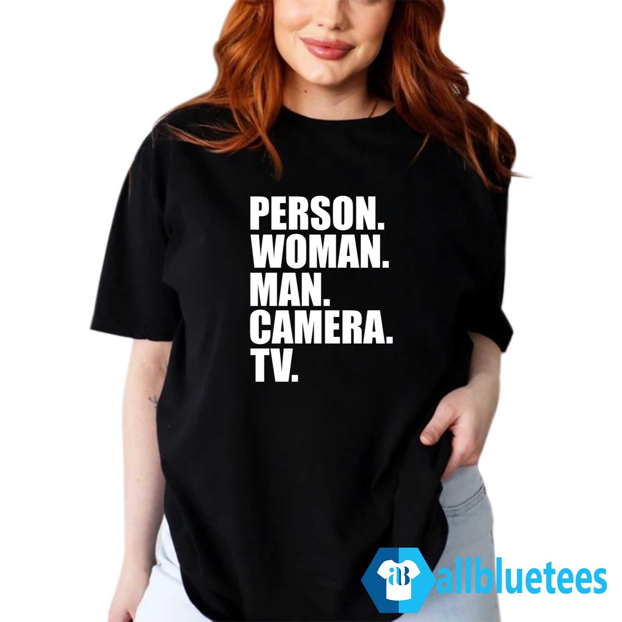 Person Woman Man Camera TV Shirt