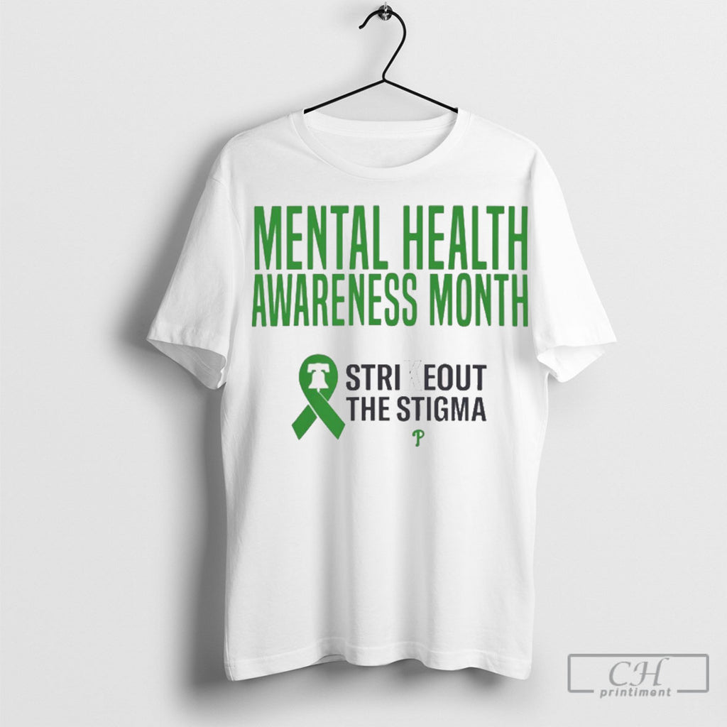 Philadelphia Phillies Mental Health Awareness Month Strikeout The Stigma 2025 Tee Shirt