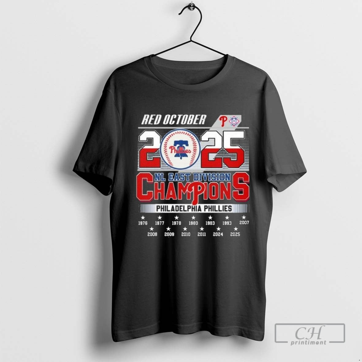 Philadelphia Phillies Red October 2025 Nl East Division Champions T Shirt Sweater
