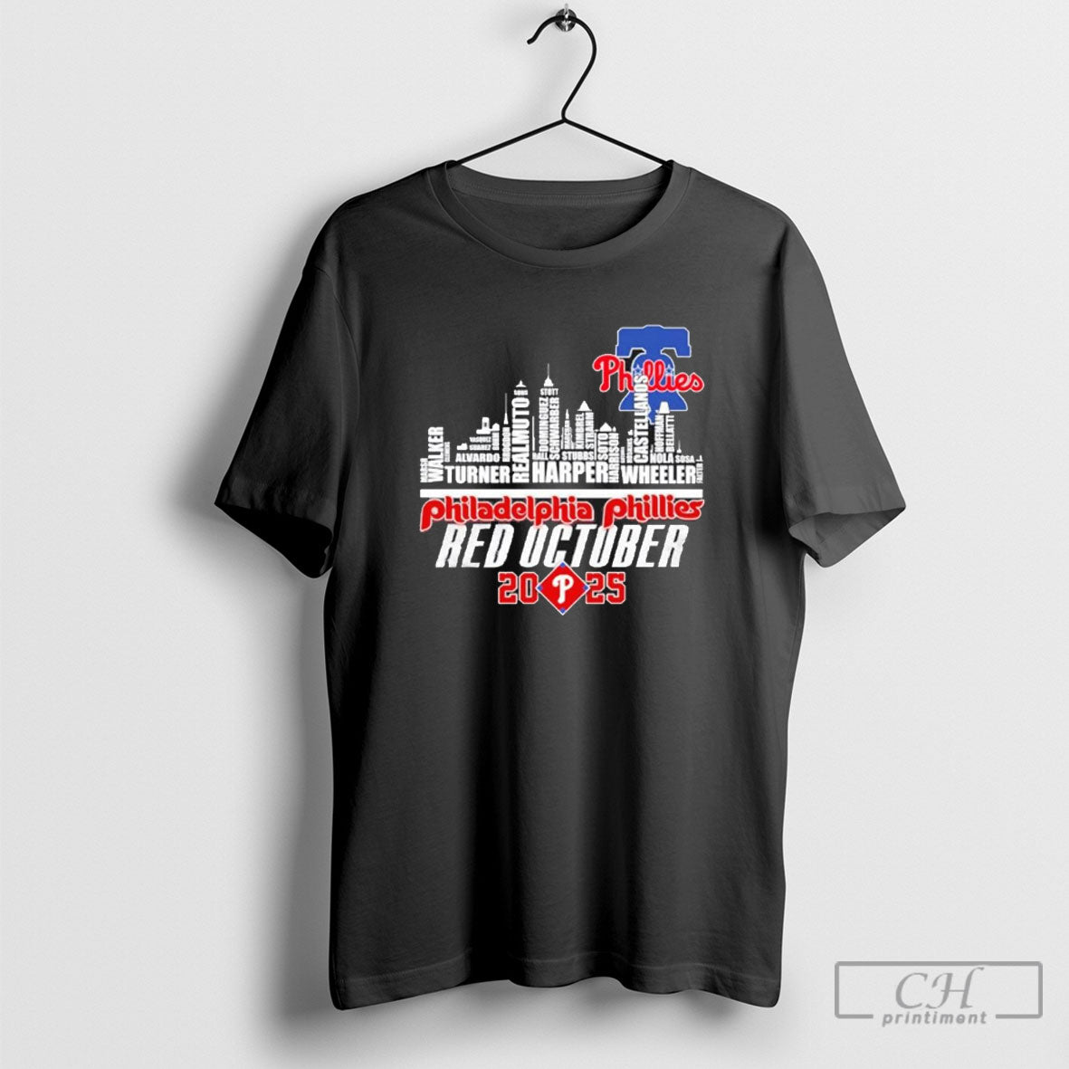 Philadelphia Phillies Skyline Player Name Red October 2025 Shirt Sweater