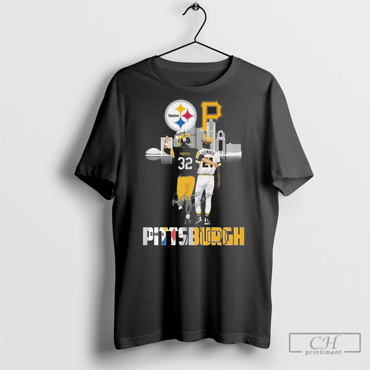 Pittsburgh City Sports Harris And Clemente Skyline Signatures Shirt Sweater