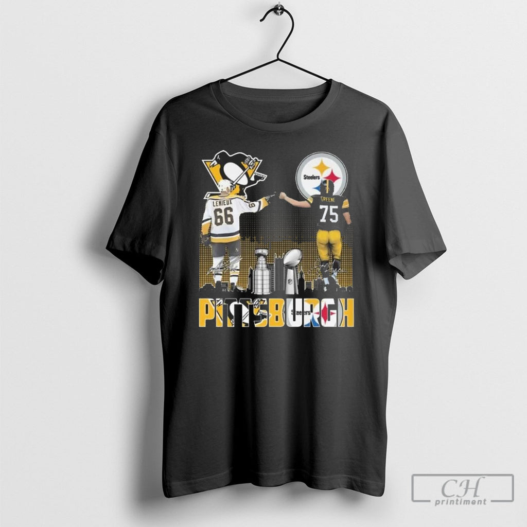 Pittsburgh Lemieux And Greene Skyline Signatures Shirt Sweater