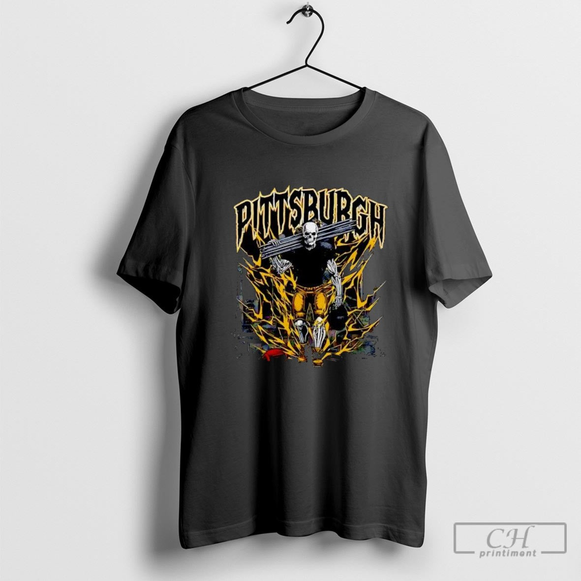 Pittsburgh Skeleton Football Player Holding I Beams Shirt Sweater