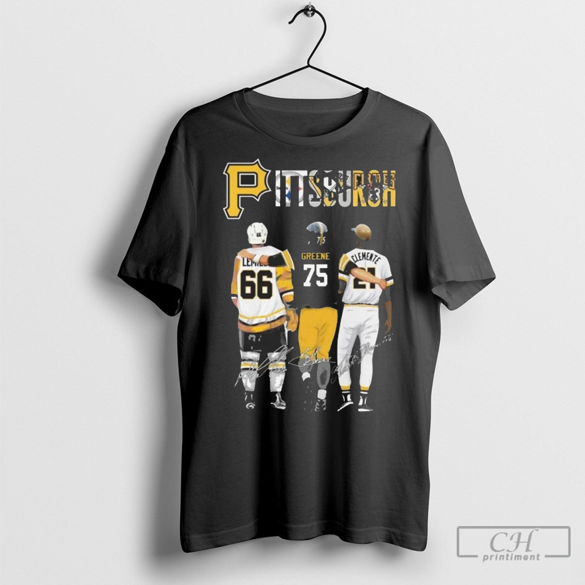 Pittsburgh Sports Lemieux Greene And Clemente Signatures Shirt Sweater