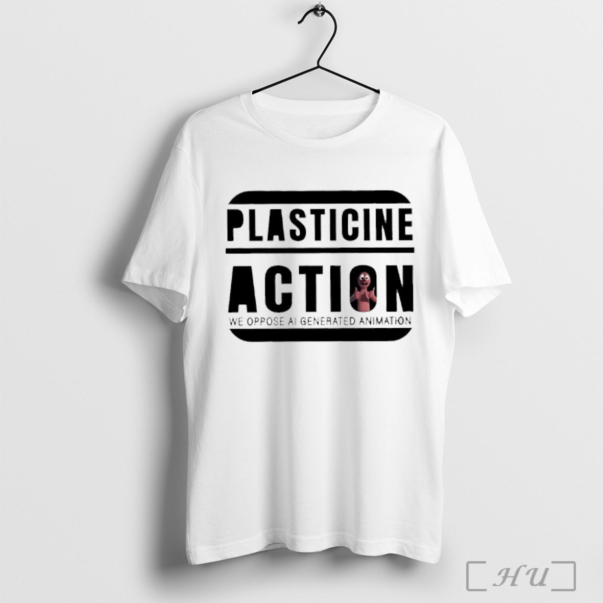 Plasticine Action We Oppose Al Generated Animation T Shirt