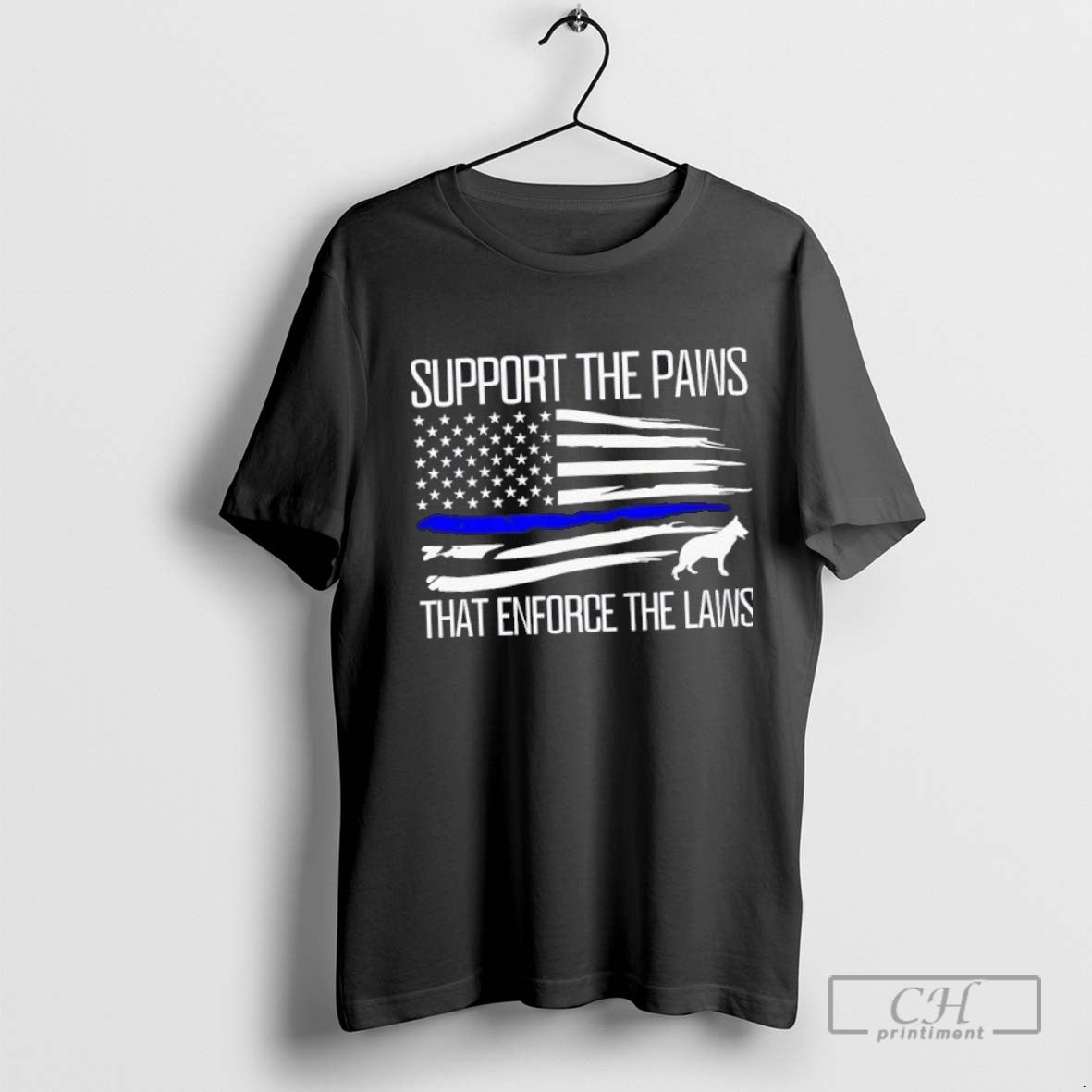 Police Dog Support The Paws That Enforce The Laws Us Flag