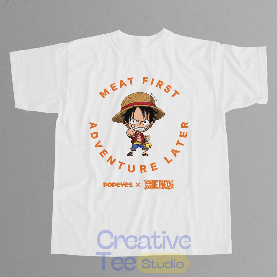 Popeyes One Piece Meat First Adventure Later T-Shirt