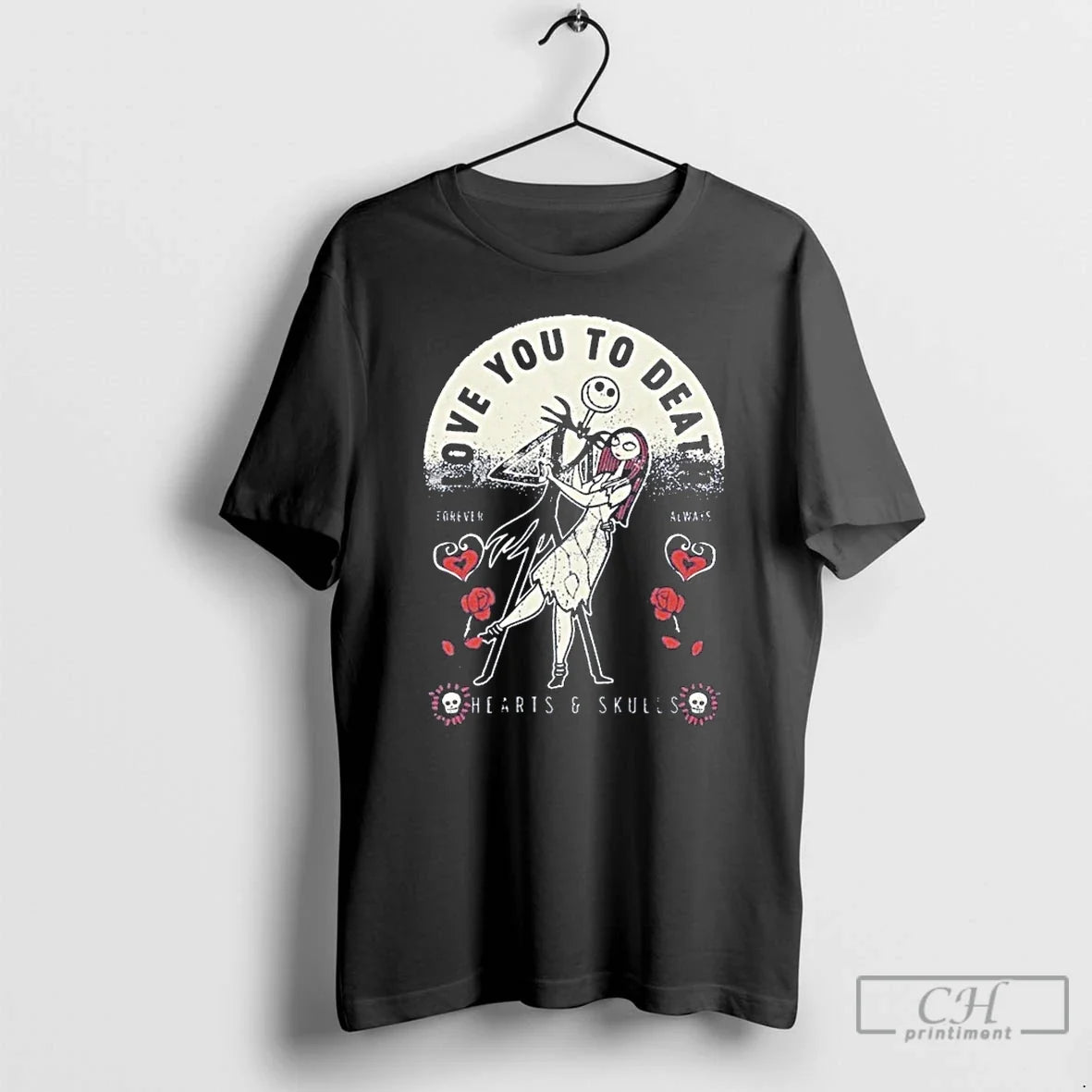 Premium Jack Skellington And Sally Painajainen Ennen Joulua Love You To Death Forever Always Hearts