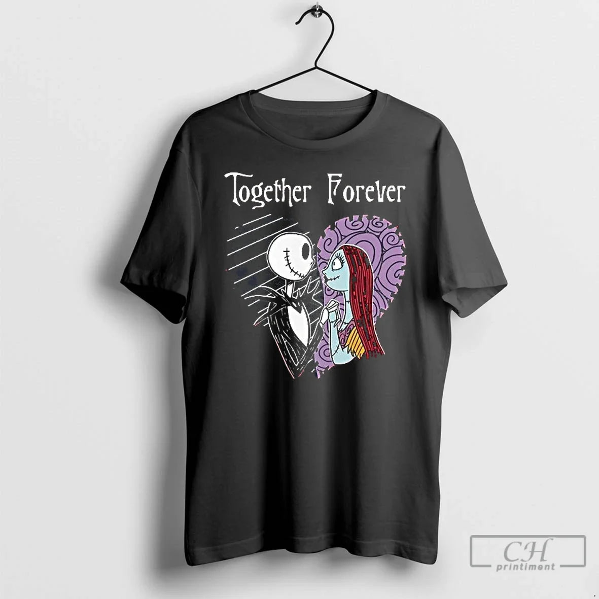 Premium Jack Skellington And Sally Painajainen Ennen Joulua Together Forever T Shirts