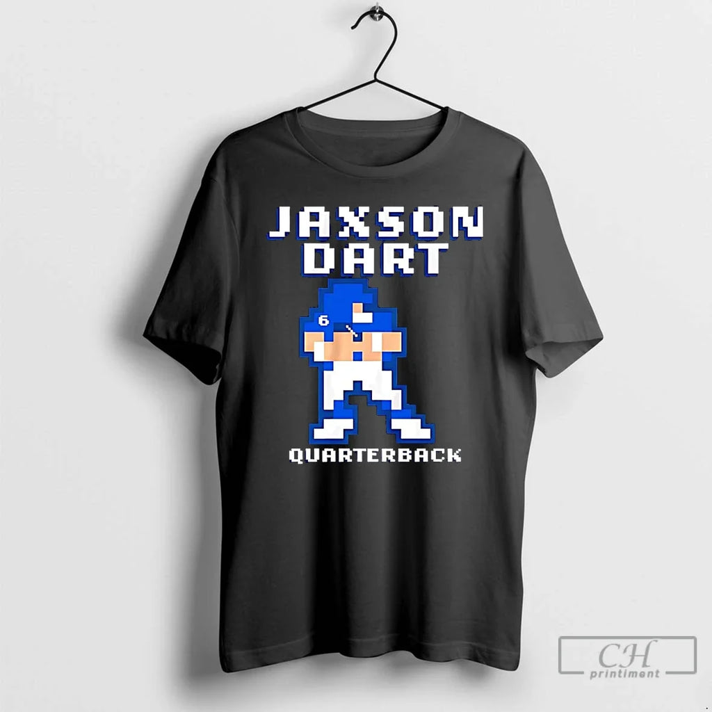 Premium Jaxson Dart Pixel Baller Quarterback New York Giants T Shirts