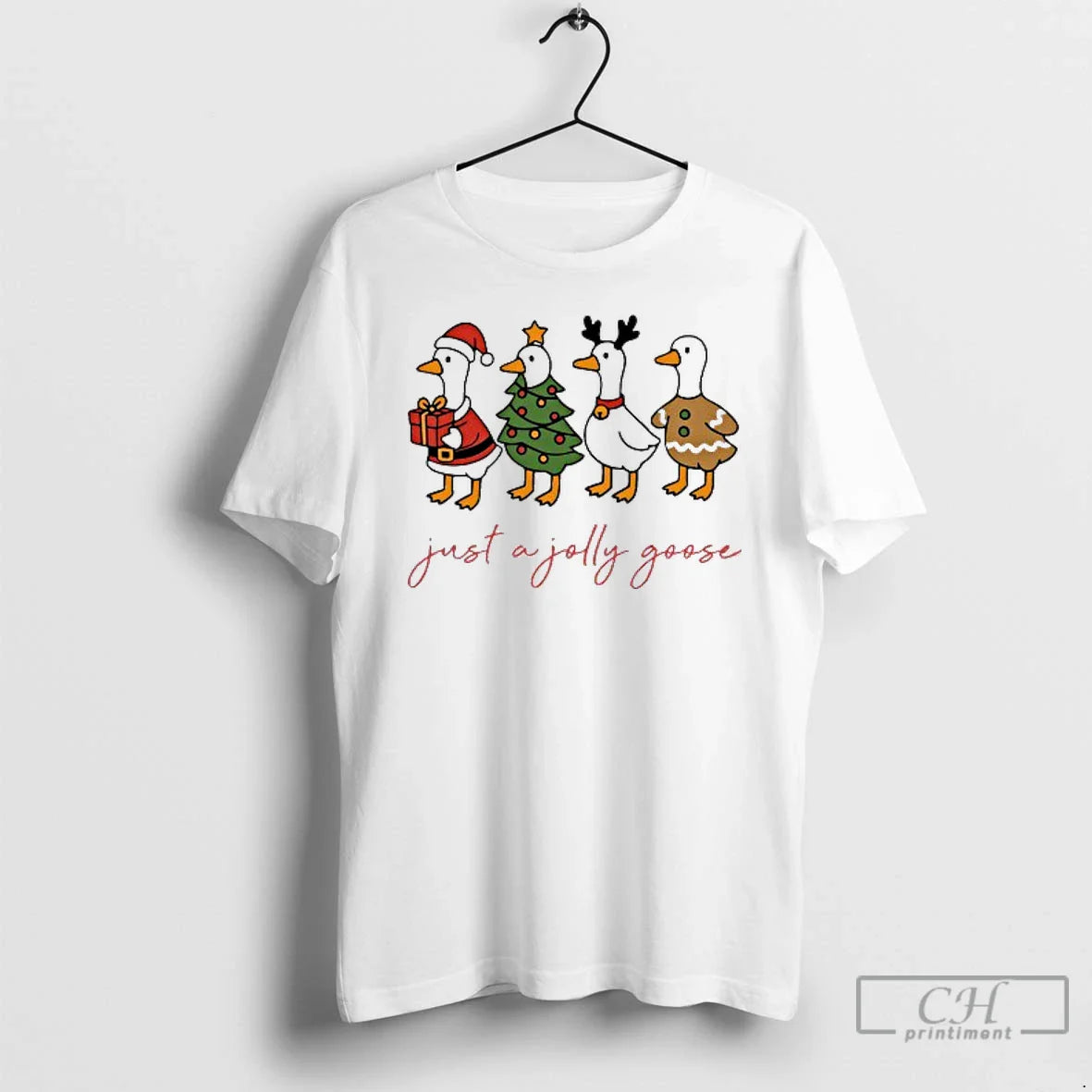 Premium Just A Jolly Goose Funny Christmast T Shirts