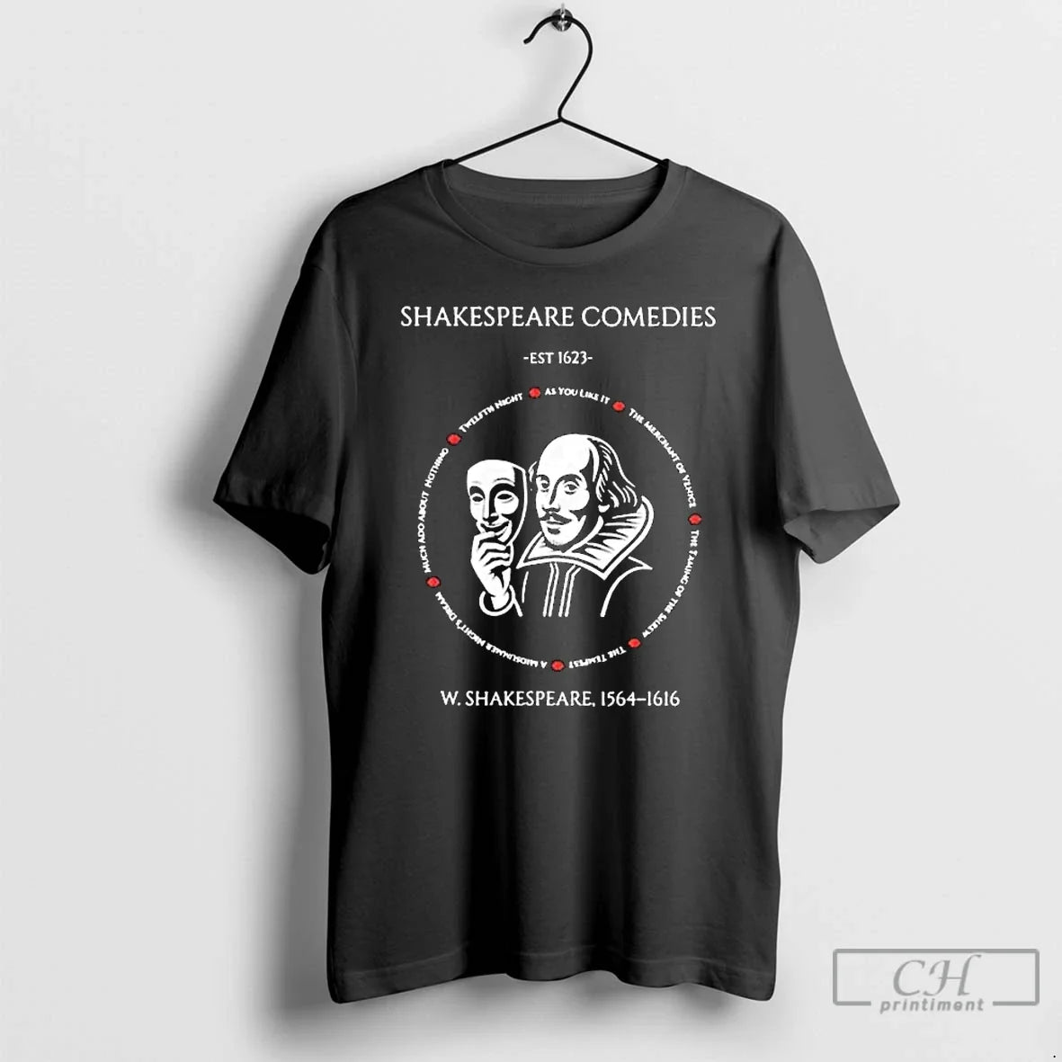 Premium Shakespeare Comedies Est 1623 W Shakespeare 1564 1616 Long Sleve T Shirts