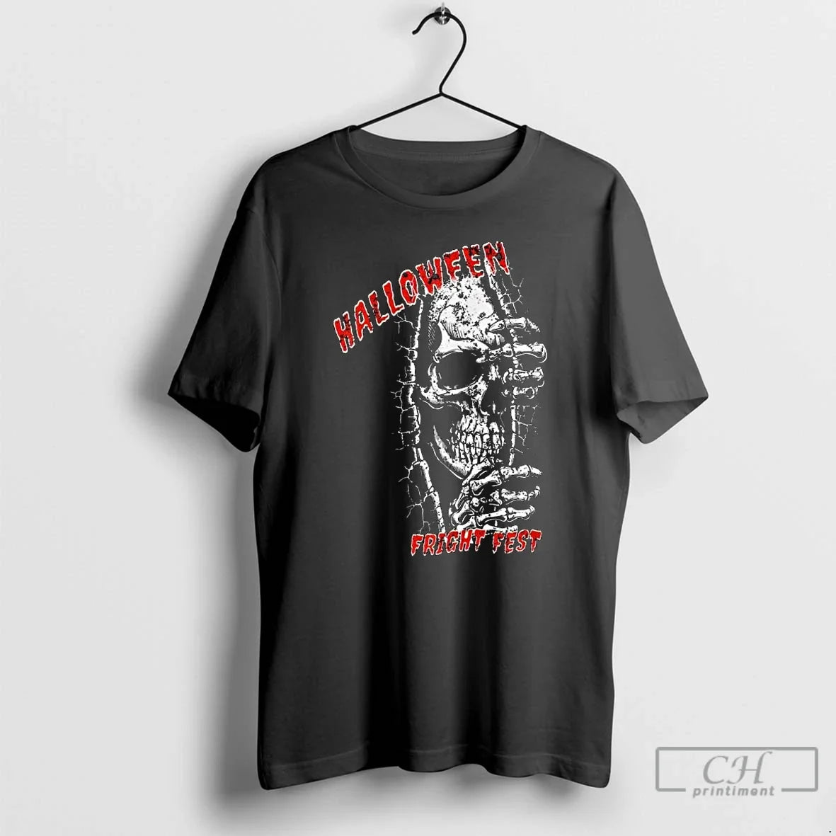 Premium Skeleton Halloween Fright Fest Long Sleve T Shirts