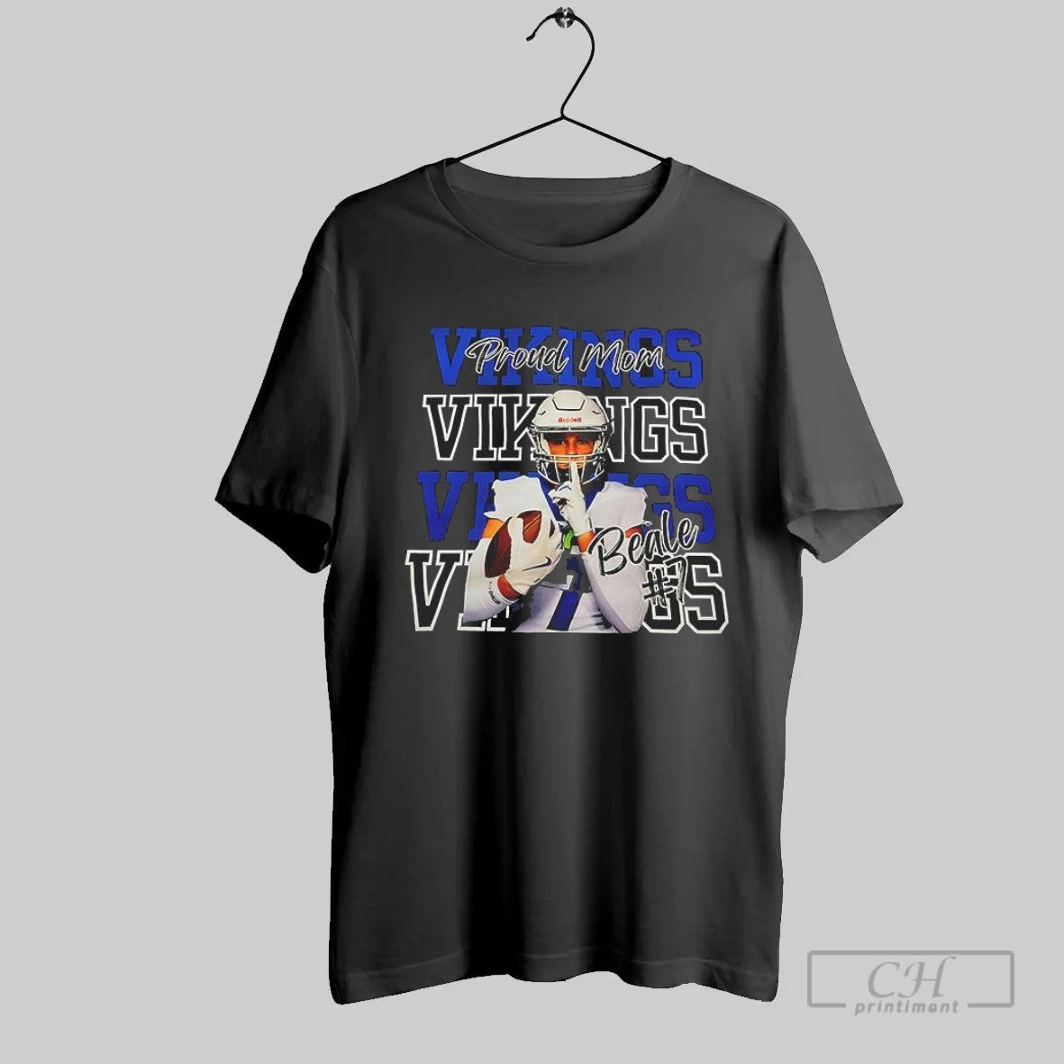 Proud Mom Vikings Beale Football Player Number 7 T Shirt