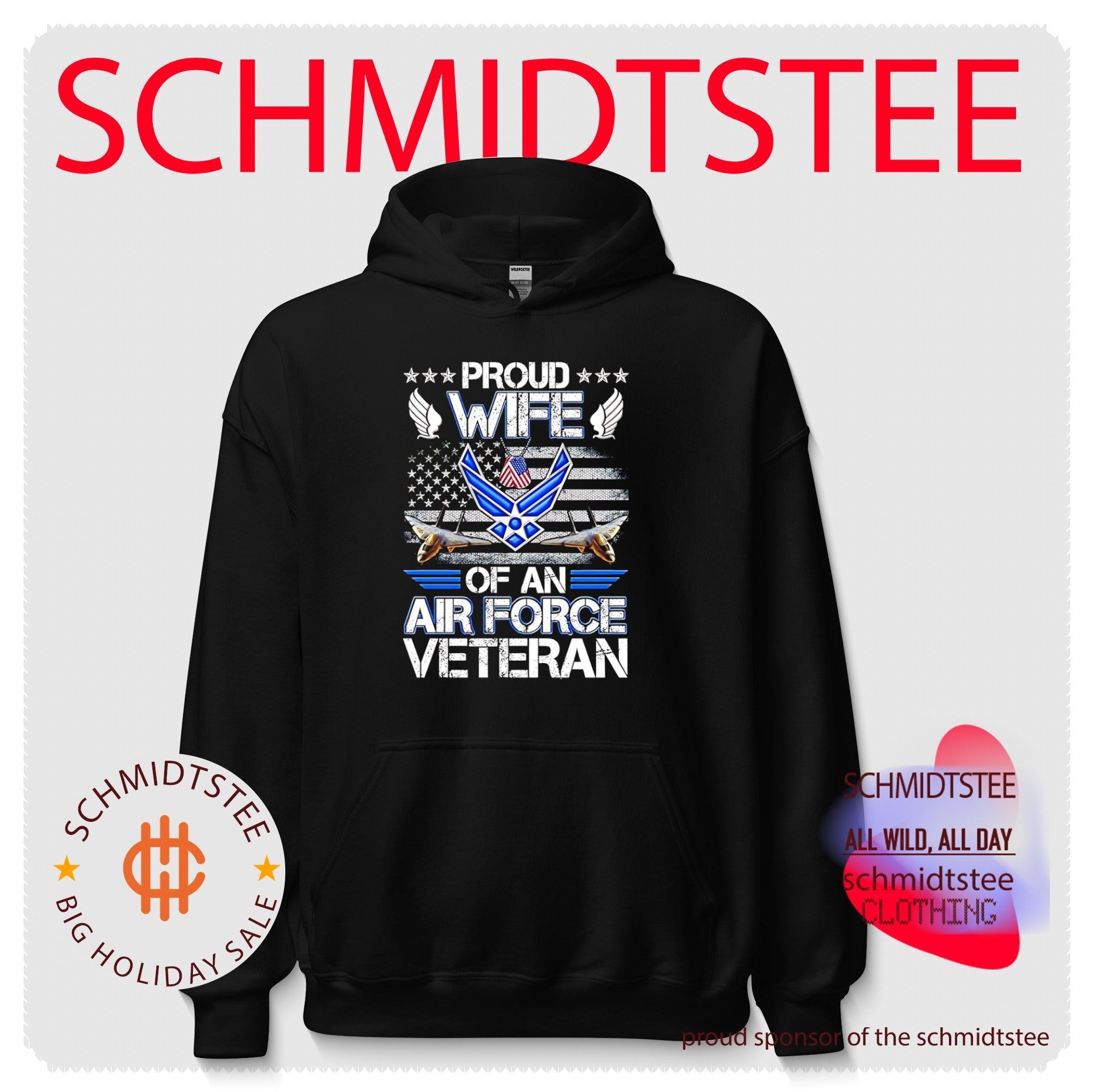 Proud Wife Of An Air Force Veteran flag shirt