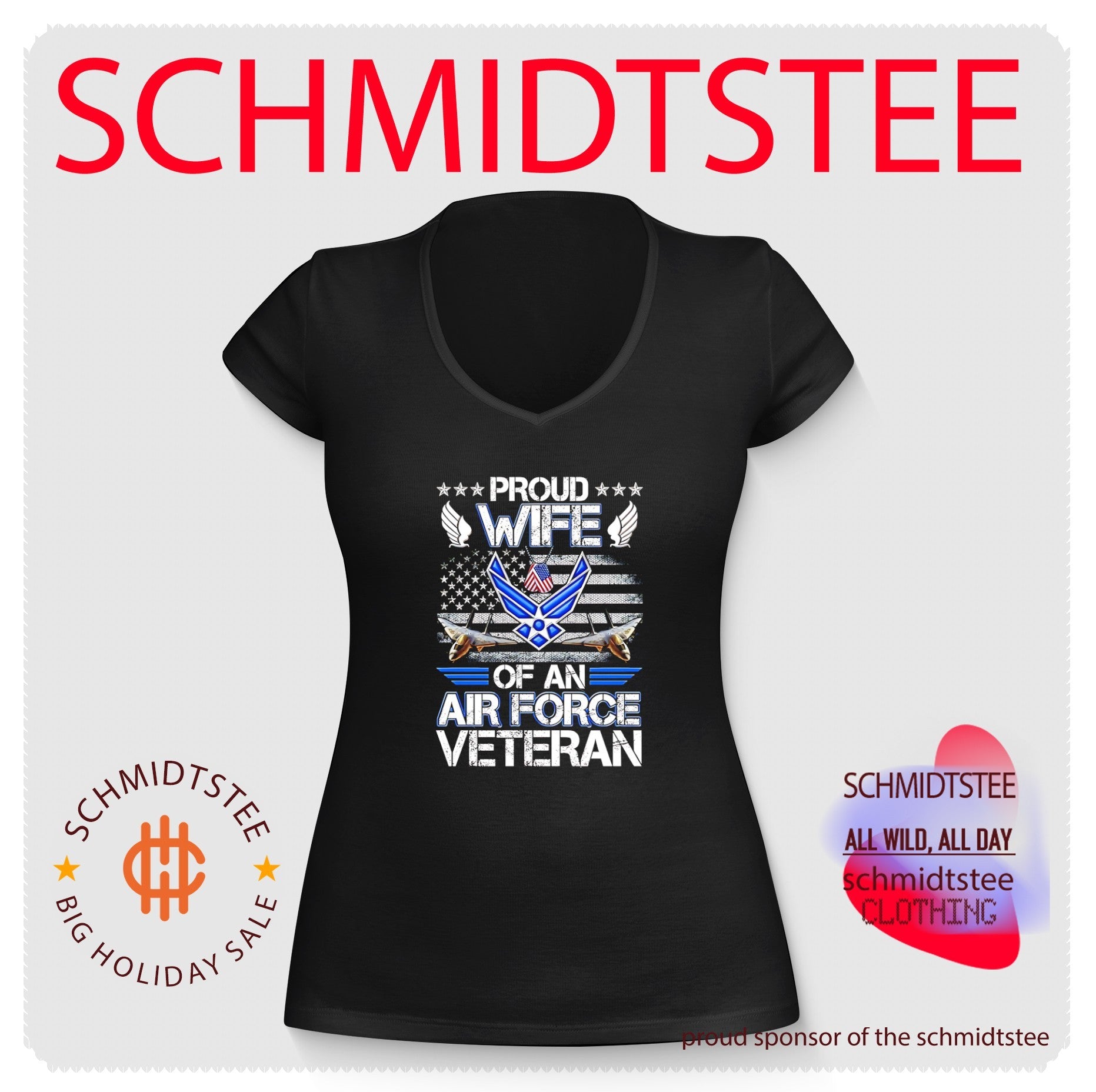 Proud Wife Of An Air Force Veteran flag shirt