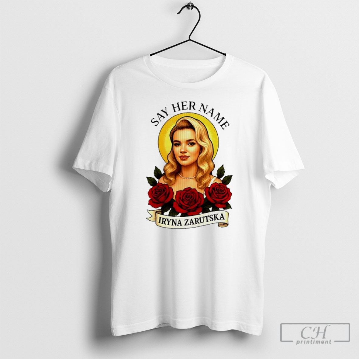 Rip Iryna Safe Say Her Name Rose Printed Memorial Shirt Sweater