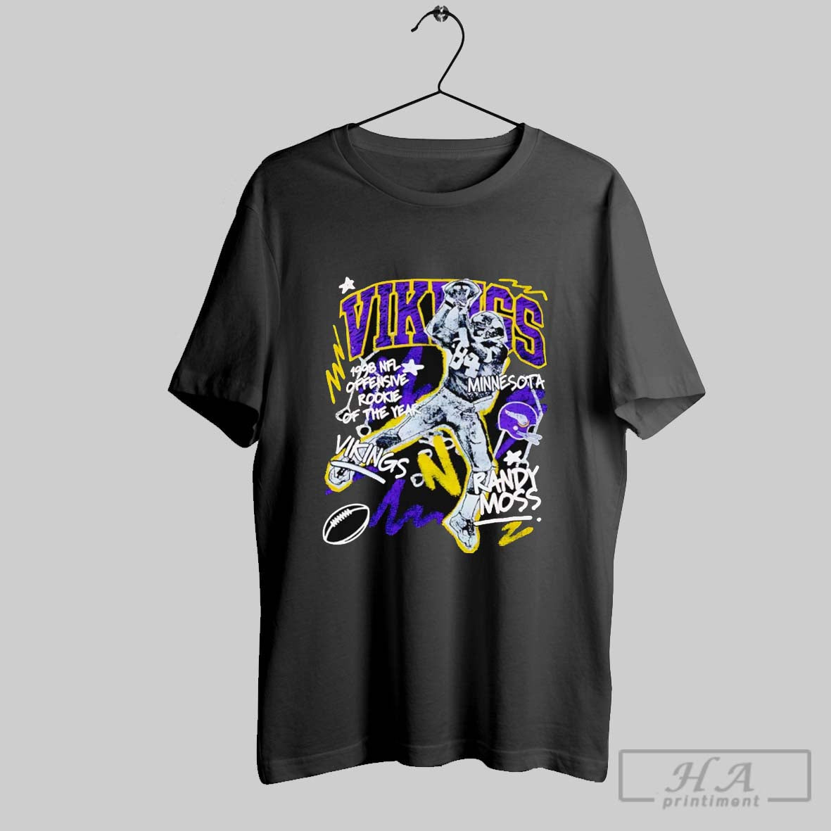 Randy Moss Minnesota Vikings Chalked Up Player Graphic