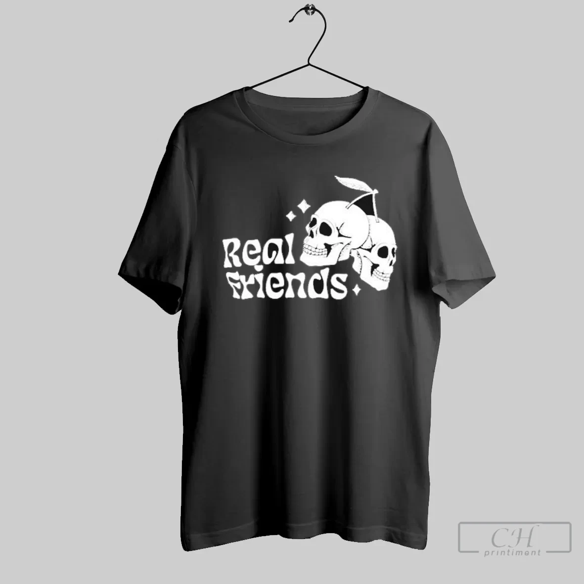 Real Friends Cherry Skull T Shirt