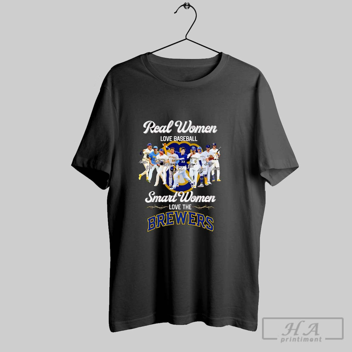 Real Women Love Baseball Smart Women Love The Brewers Signatures Shirt Hoodie Sweater Longsleeve And