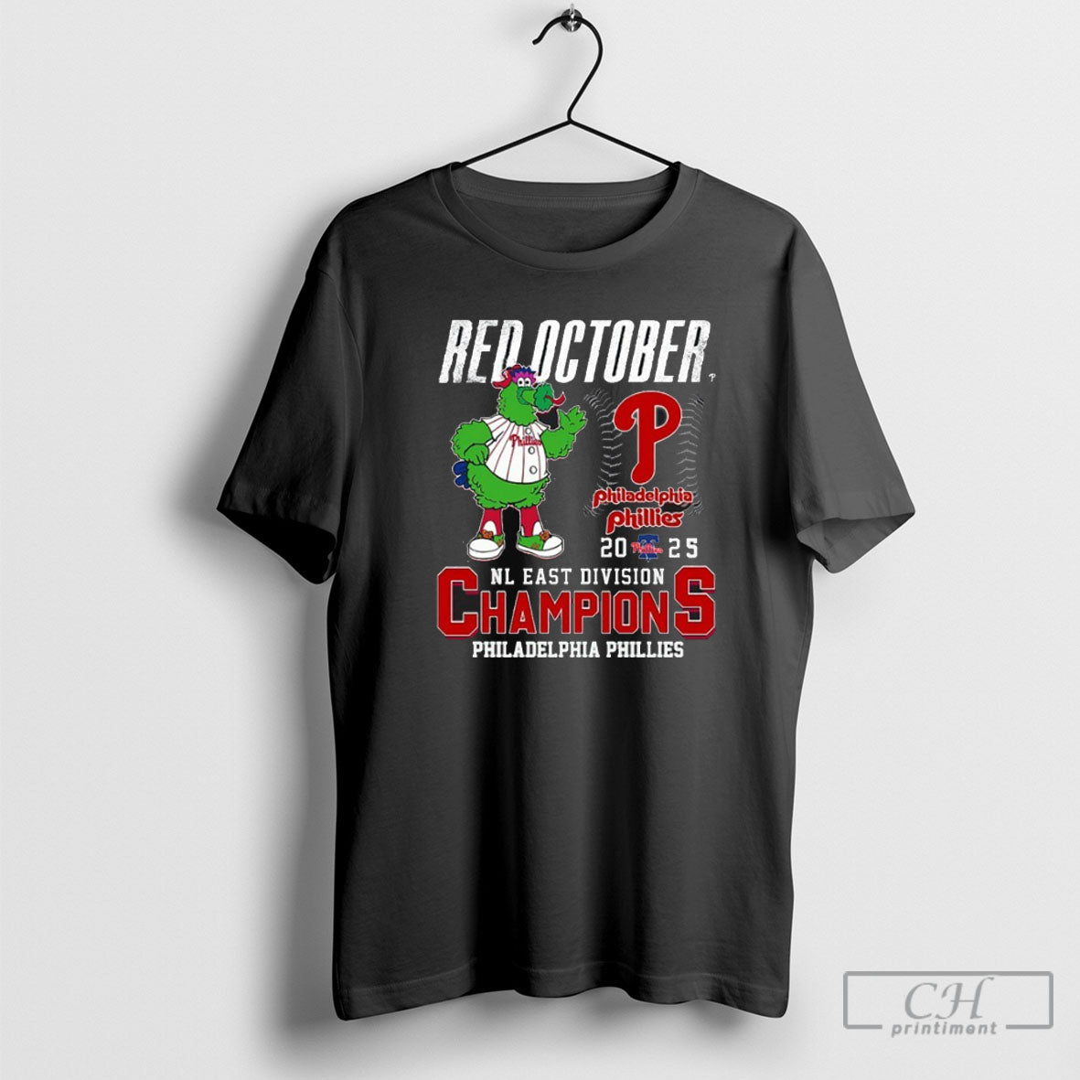 Red October Mascot Philadelphia Phillies 2025 Nl East Division Champions T Shirt Sweater