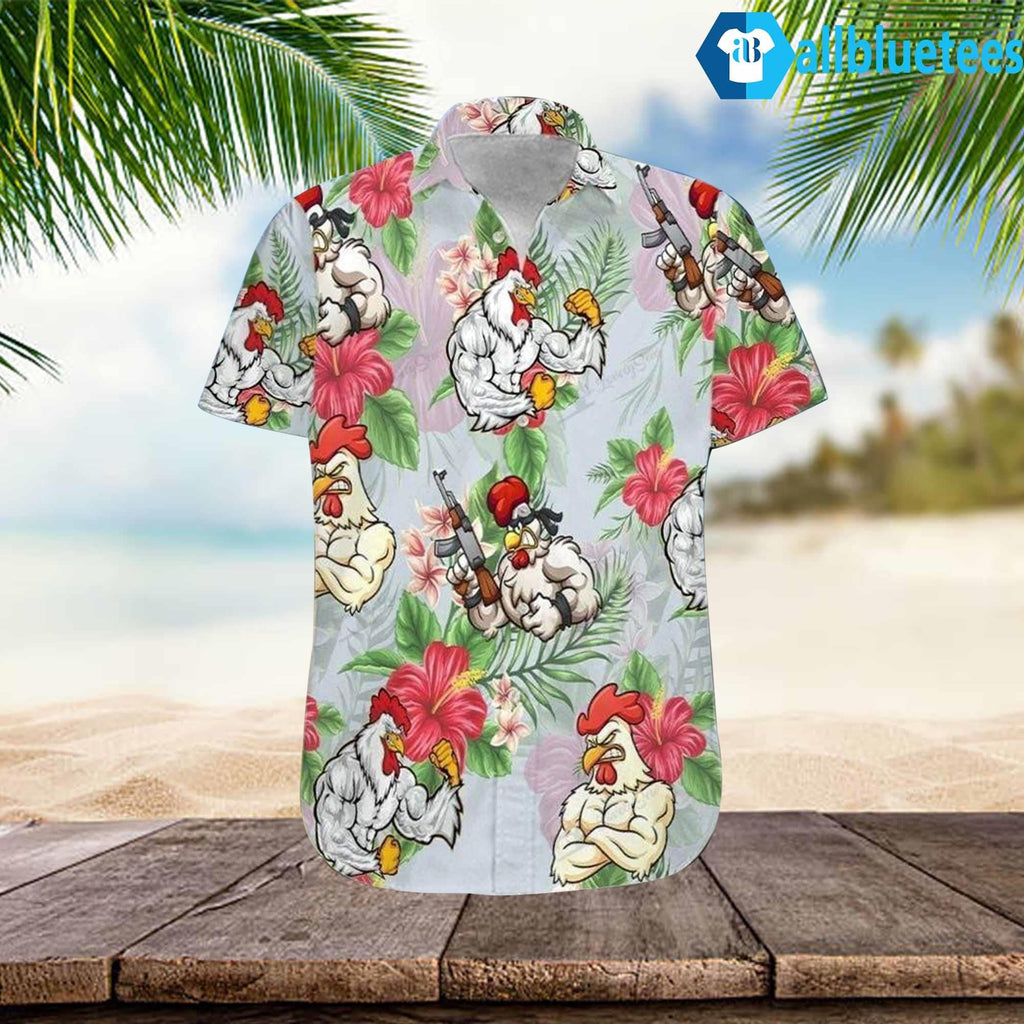 Rooster Fighter Hawaiian Shirt