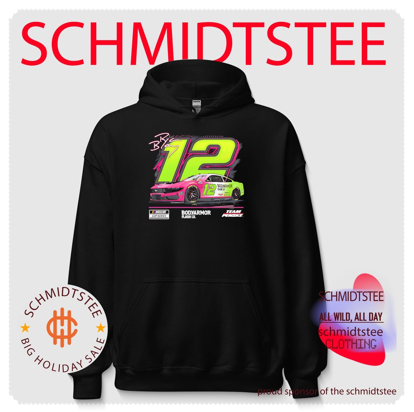 Ryan Blaney Team Penske no 12 Body Armor Flash IV signature shirt