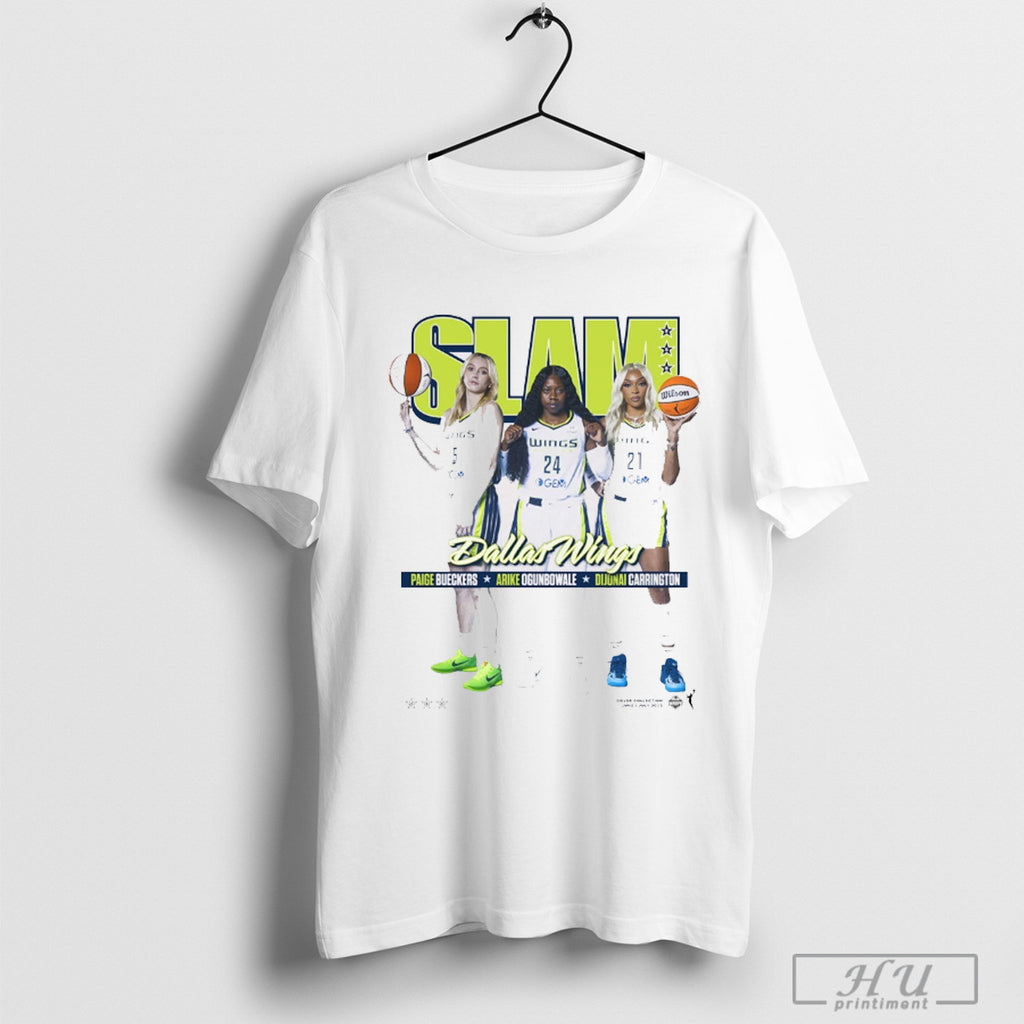 Slam Dallas Wings Paige Bueckers Arike Ogunbowale And Dijonai Carrington 2025 T Shirt