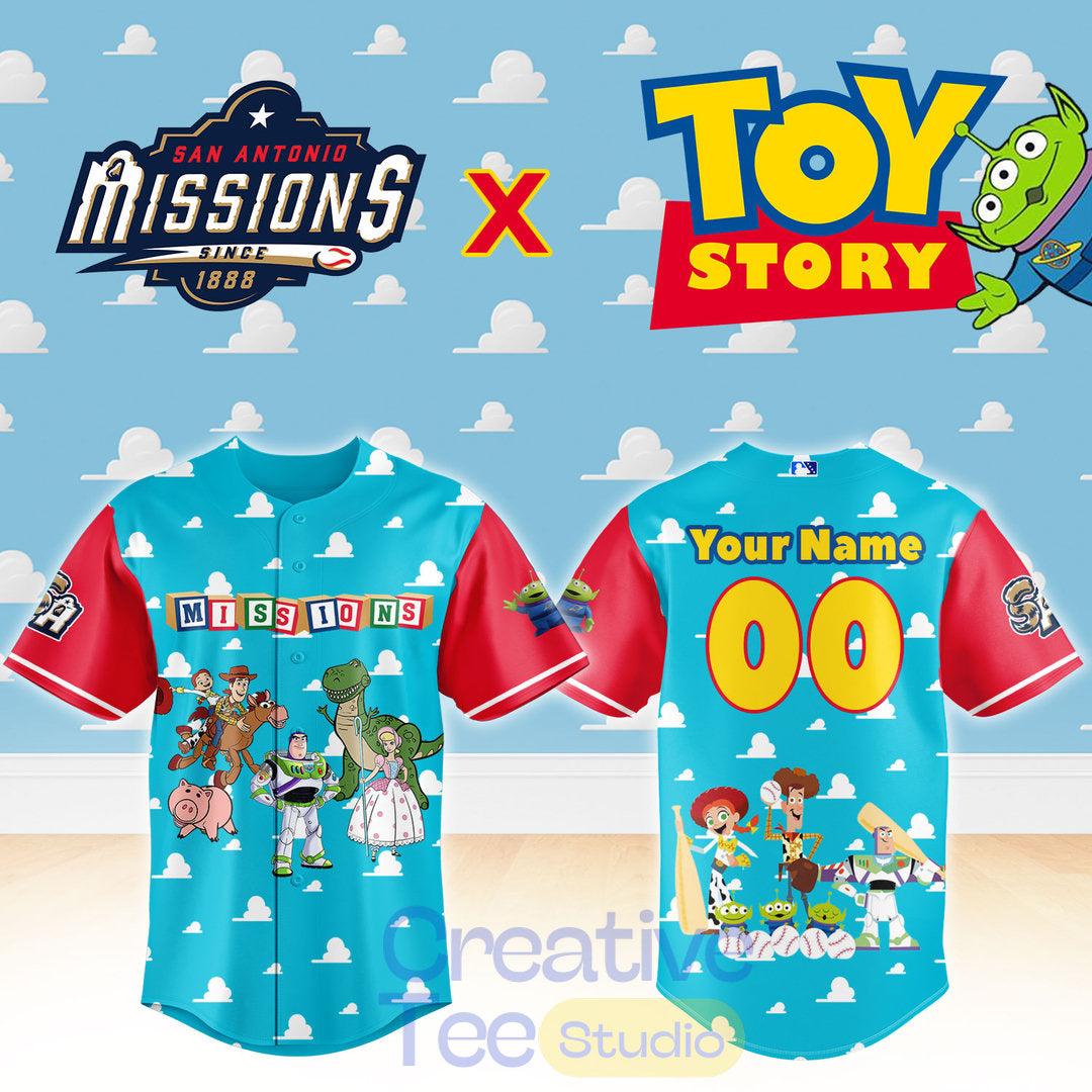 San Antonio Missions x Toy Story Night Custom Baseball Jersey
