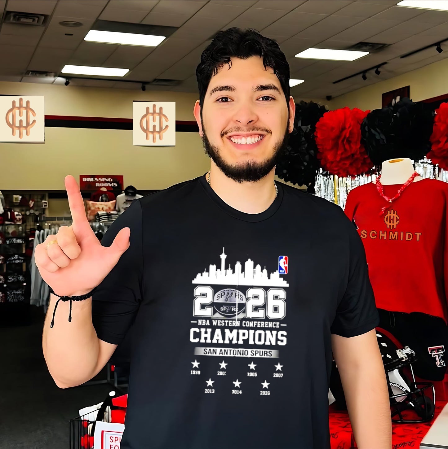 San Antonio Spurs 2026 NBA Finals Western Conference Champions 7 Time skyline shirt