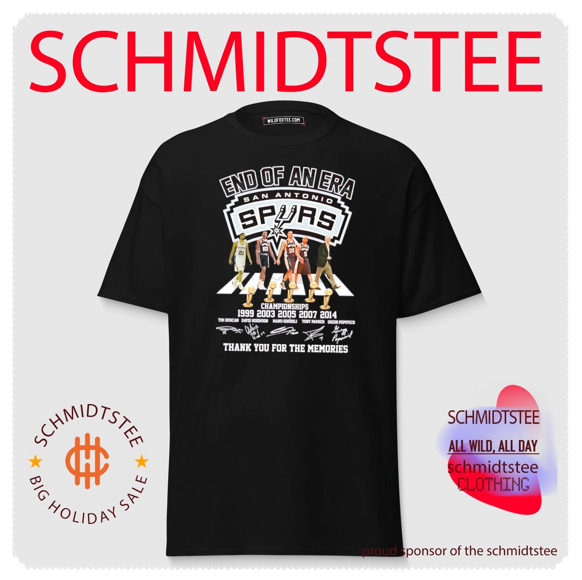 San Antonio Spurs Championships 1999 2003 2005 2007 2014 shirt