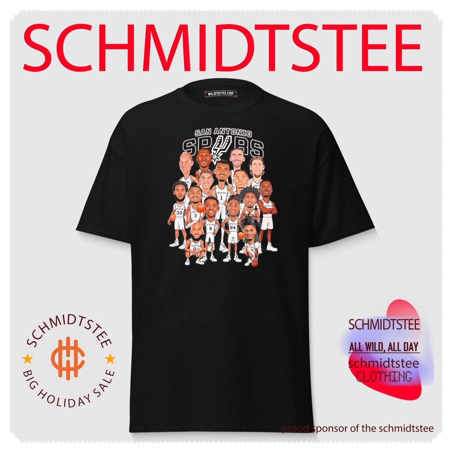 San Antonio Spurs team members caricature shirt