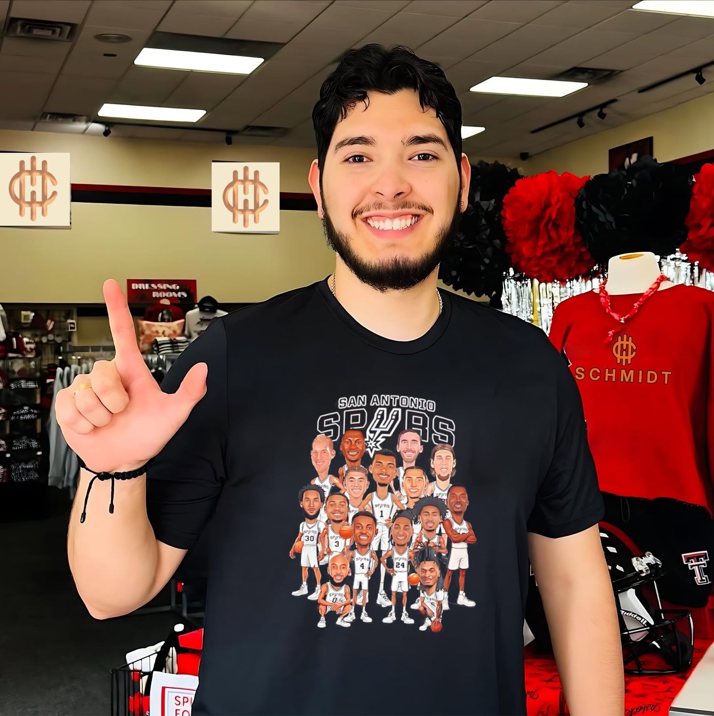 San Antonio Spurs team members caricature shirt