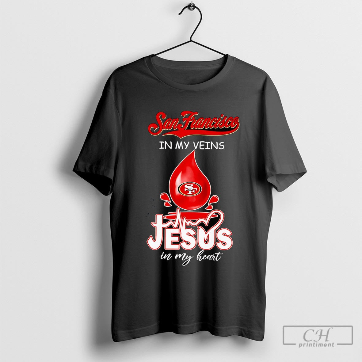 San Francisco In My Veins Jesus In My Heart Drop Blood Shirt Sweater