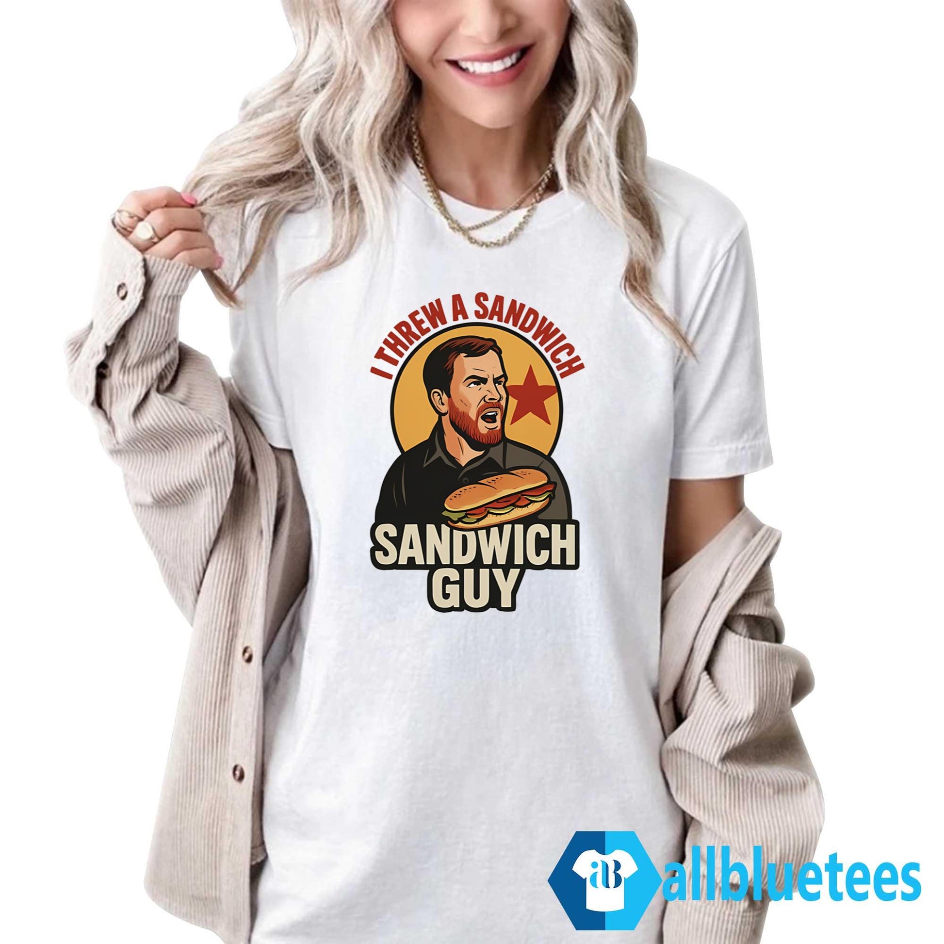 Sandwich Guy I Threw A Sandwich Not People Shirt