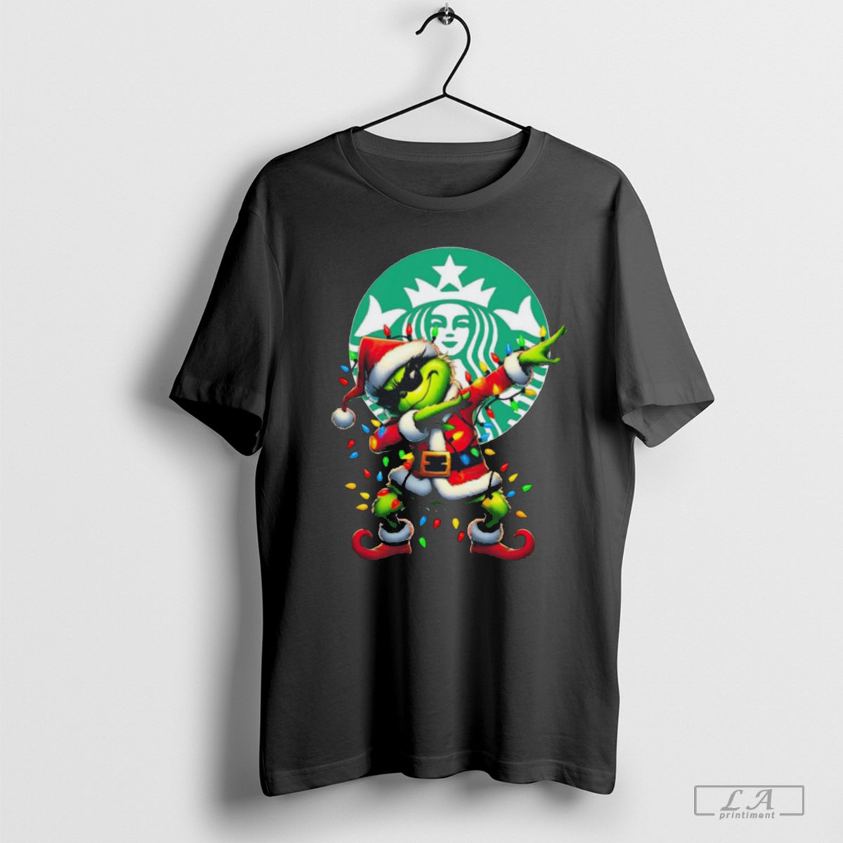 Santa Grinch Dabbing Starbucks Merry Christmas Light