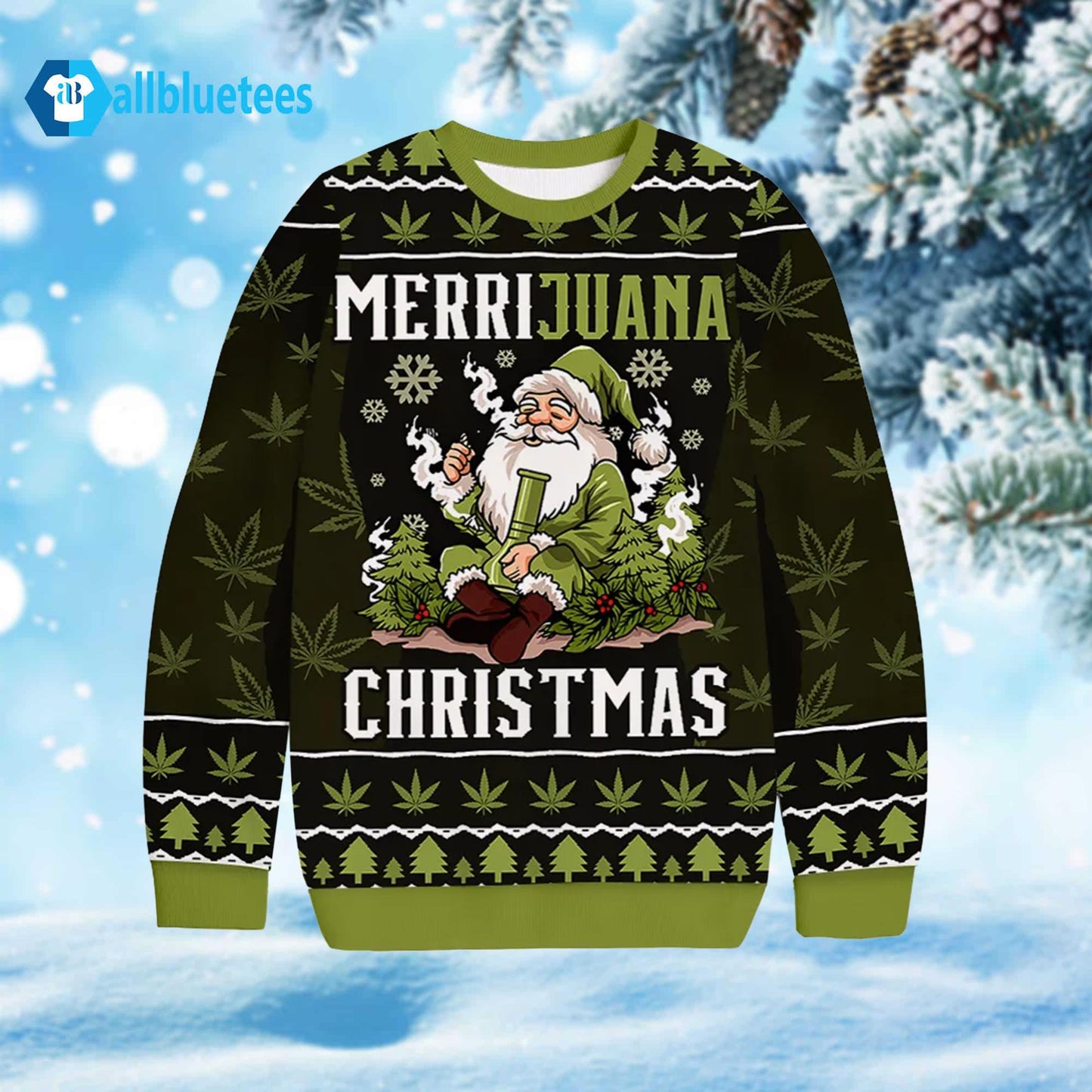 Santa Merrijuana Christmas Ugly Sweater