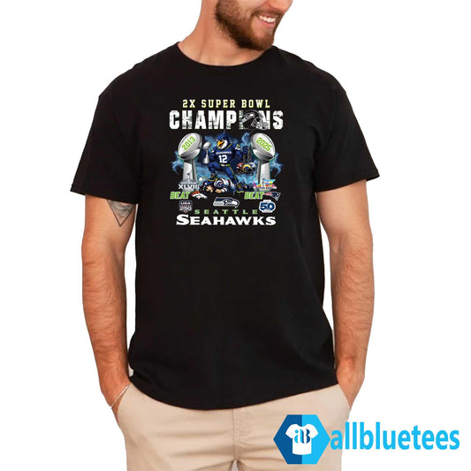 Seahawks Stomp Patriots 2X SB Champions Shirt
