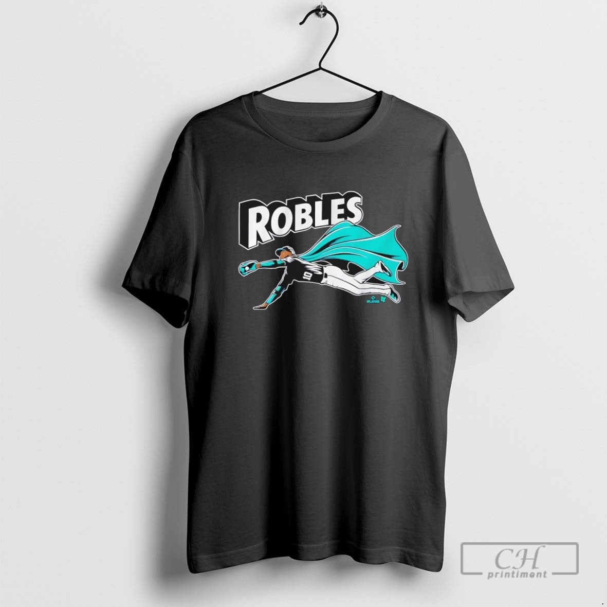 Seattle Mariners Flying Victor Robles Super Catch Graphic