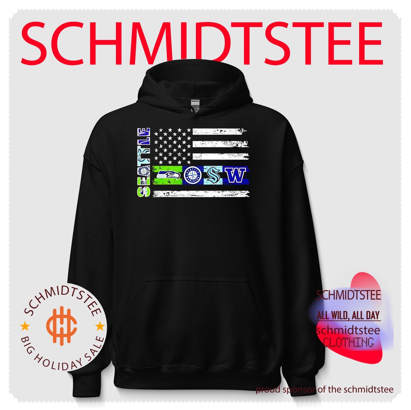 Seattle Seahawks American football team logo flag shirt