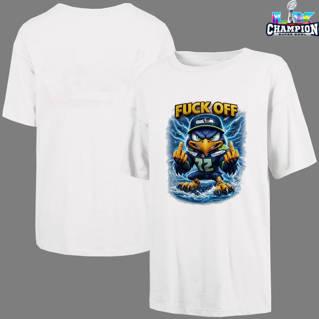 Seattle Seahawks Fuck Off Middle Finger Mascot T-shirts
