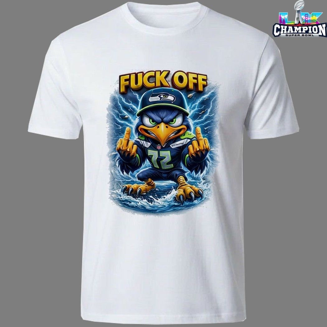Seattle Seahawks Fuck Off Middle Finger Mascot T-shirts