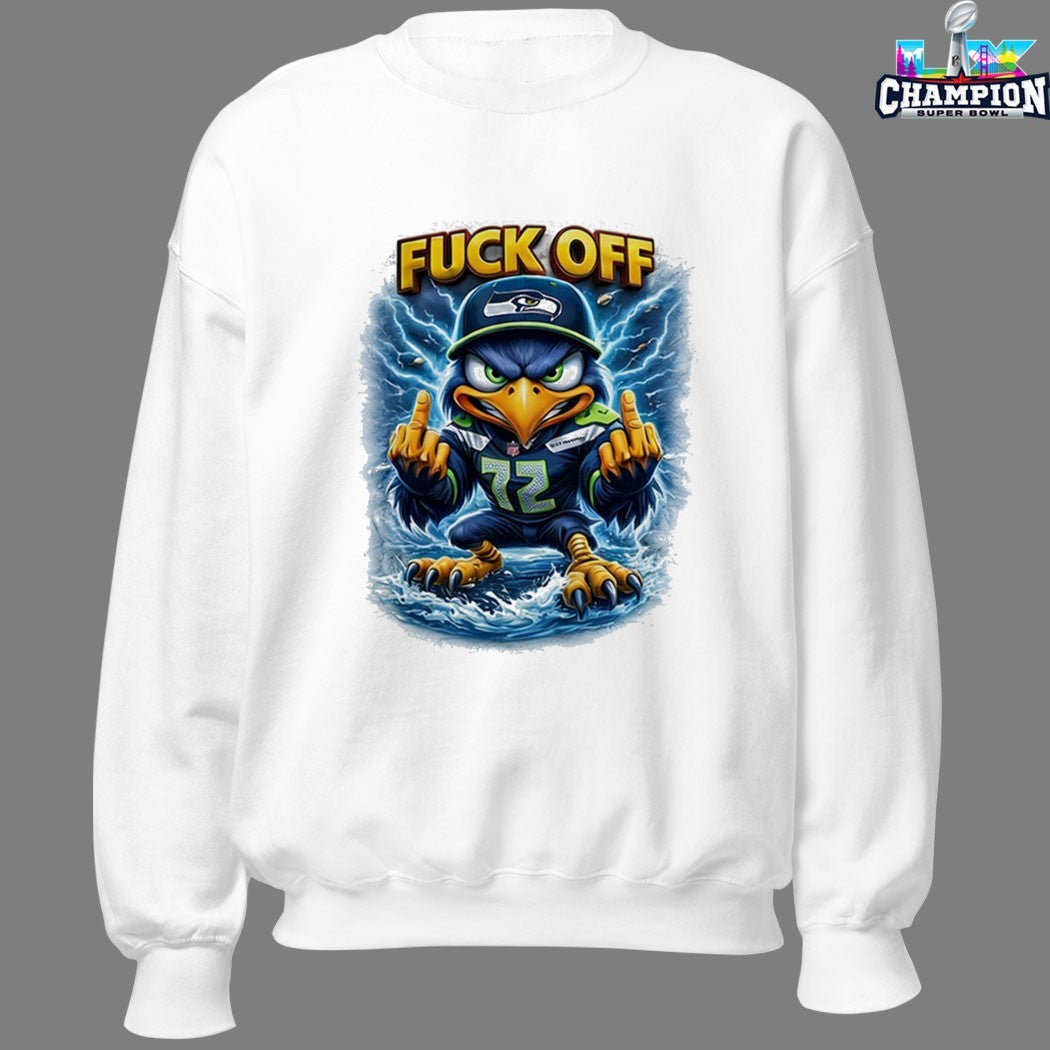 Seattle Seahawks Fuck Off Middle Finger Mascot T-shirts