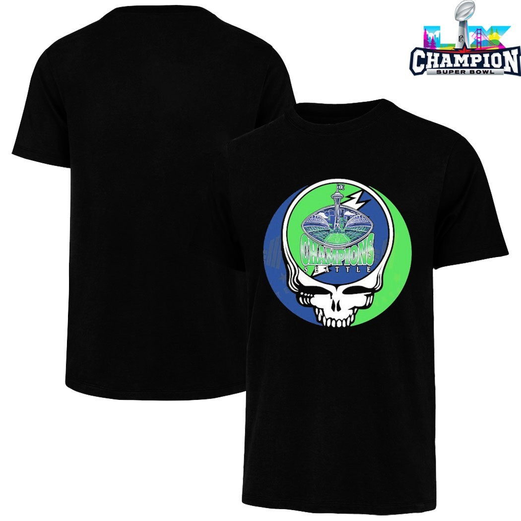 Seattle Seahawks Grateful Dead Stealies Stadium Deadhead T-shirts