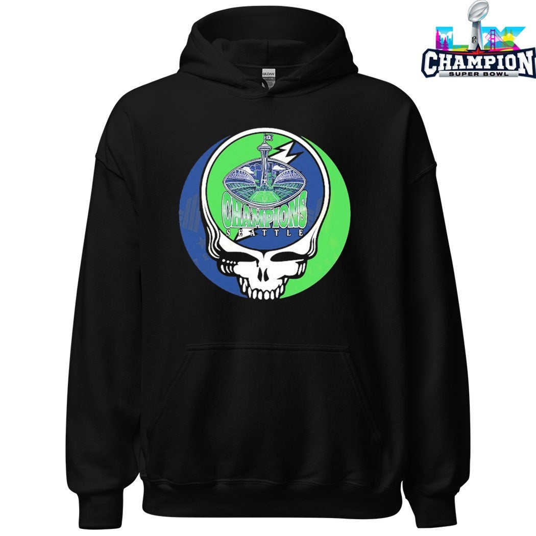 Seattle Seahawks Grateful Dead Stealies Stadium Deadhead T-shirts